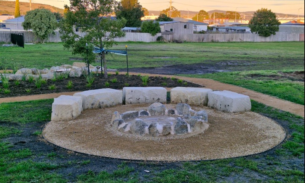 Fire Pit and Sandstone Blocks